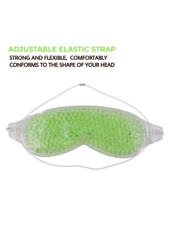 Zureni Cooling Eye Mask With Gel Beads Reusable Undereye Cool Ice Pack For Dark Circles Dry Eyes Swelling & Redness Sleeping Cold Compress Eyebrow Pad For Women & Men (Green)  - Image 3