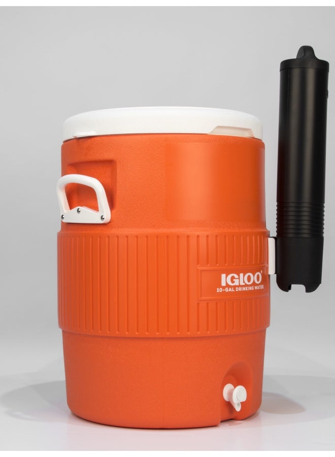 Igloo Seat Top Beverage Dispenser|  10 GAL / 38 liters | Orange/White - Image 4
