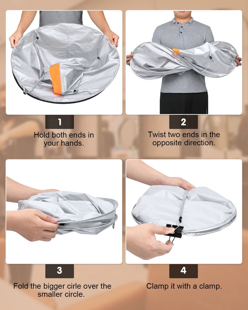 Lictin Hair Cutting Cape - Haircut Cape Umbrella Waterproof Hair Cloak Barber Cape Foldable Hairdressing Umbrella Cape Apron with 1PCS Black Comb - Image 3