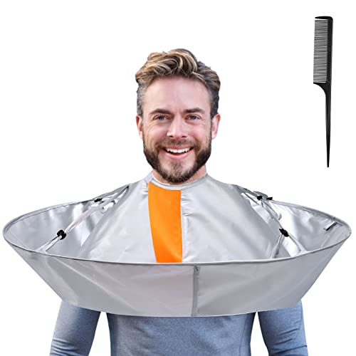 Lictin Hair Cutting Cape - Haircut Cape Umbrella Waterproof Hair Cloak Barber Cape Foldable Hairdressing Umbrella Cape Apron with 1PCS Black Comb - Image 1