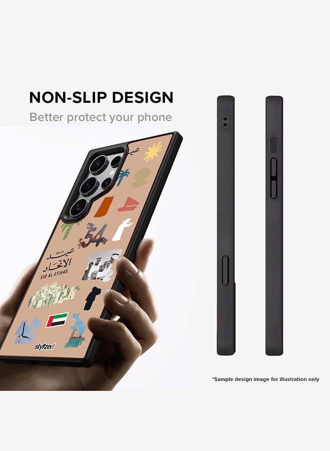 Stylizedd Cover for Samsung Galaxy S24 Case, Rugged Black Slim fit Soft Flexible Anti Drop TPU Gel Thin Protective Phone Cases- Eid Al Etihad 54th UAE National Day, Warm Grey - Image 5