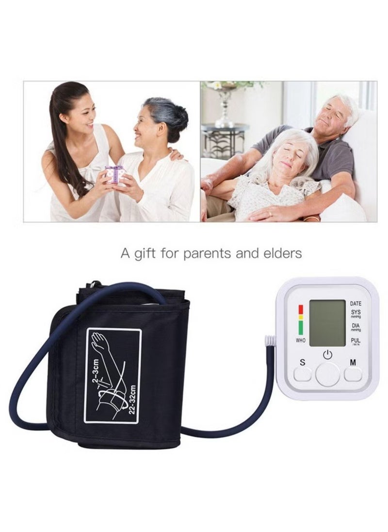 Electronic Blood Pressure Monitor – Accurate Digital Sphygmomanometer for Home Use, LCD Display, Cuff Included, Easy to Read, No Voice Function