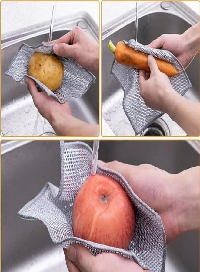 VALITUDO Non-Scratch Dish Wash Cloth (Pack of 10), Steel Wire Dishwashing Rags for Wet and Dry Stainless Steel Scrubber Non-Scratch Wire Dishcloth for Washing Dishes Sinks Counters (10) - Image 4