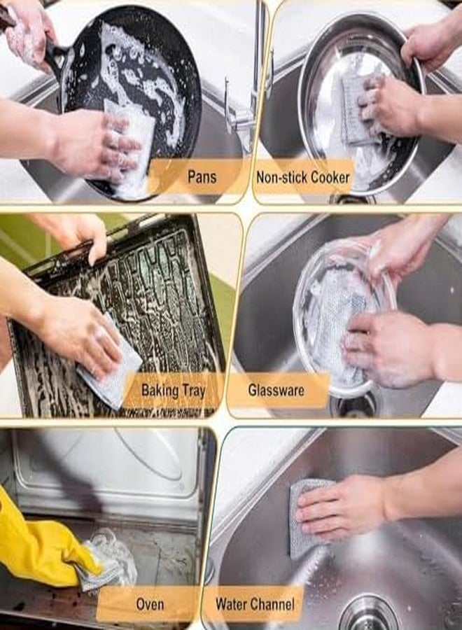 VALITUDO Non-Scratch Dish Wash Cloth (Pack of 10), Steel Wire Dishwashing Rags for Wet and Dry Stainless Steel Scrubber Non-Scratch Wire Dishcloth for Washing Dishes Sinks Counters (10) - Image 3