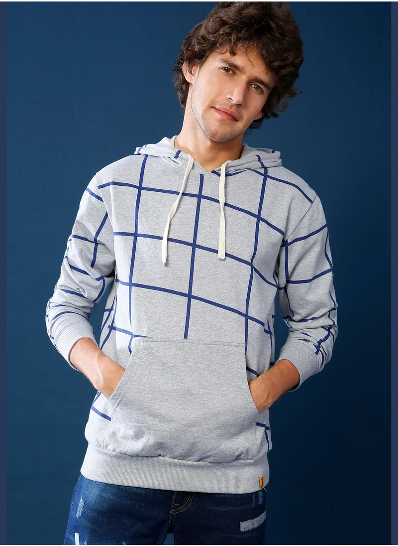 Campus Sutra Front Pocket Printed Hoodie