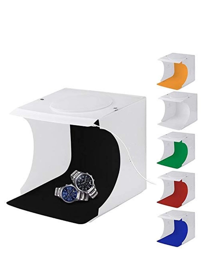 Generic Folding Portable 550LM Photo Lighting Studio with 6 Colors Backdrops (Black White Orange Red Green Blue 20cm)  - Image 1
