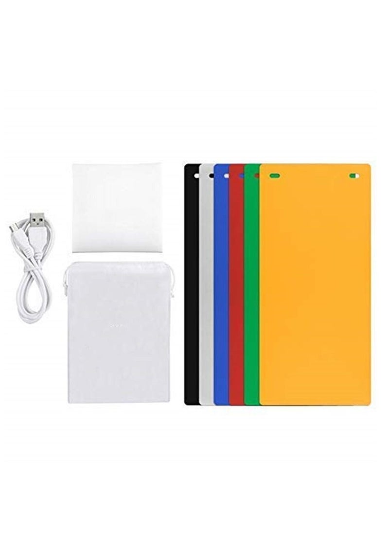 Generic Folding Portable 550LM Photo Lighting Studio with 6 Colors Backdrops (Black White Orange Red Green Blue 20cm)  - Image 4