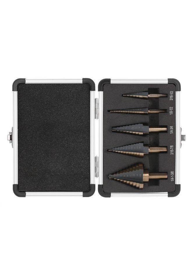 Generic - 5-Piece High Speed Steel Step Drill Bit Set Yellow 15.00x4.00x11.00cm - Image 1