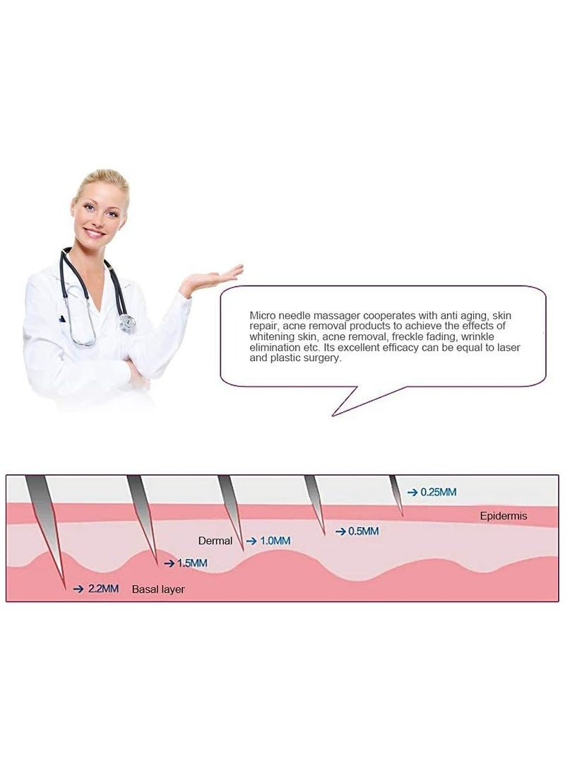 general 6 in 1 with Stainless Steel Micro Needles Roller Set with for Face & Body Care Roller for Anti Wrinkle Hair Loss Stretch Marks - Image 4