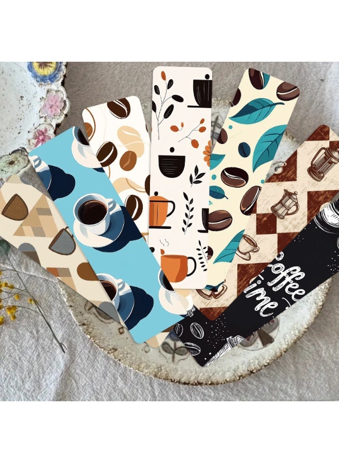 30 قطعة من علامات الكتب الورقية المصنوعة من ورق القهوة مع كتب مضحكة وعلامات كتب القهوة المثلجة ومشابك الصفحات ولوازم القرطاسية المكتبية وإكسسوارات الكتب وهدايا عيد ميلاد لمحبي القهوة والقارئات - Image 5