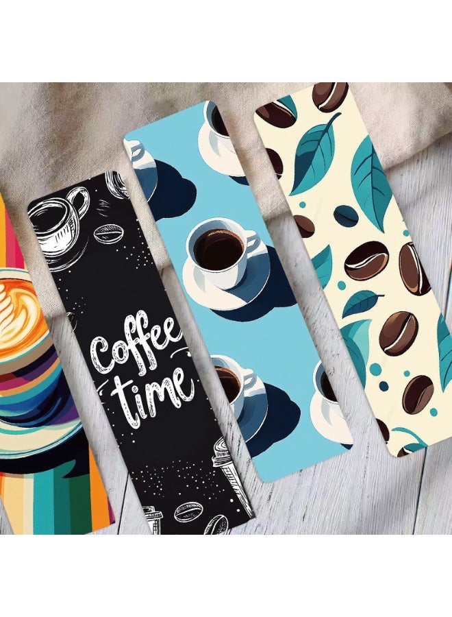 30 قطعة من علامات الكتب الورقية المصنوعة من ورق القهوة مع كتب مضحكة وعلامات كتب القهوة المثلجة ومشابك الصفحات ولوازم القرطاسية المكتبية وإكسسوارات الكتب وهدايا عيد ميلاد لمحبي القهوة والقارئات - Image 4