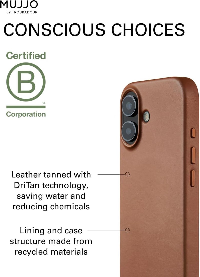 موجو جراب آيفون  جلدي - بني مع شحن لاسلكي مغناطيسي - Image 4