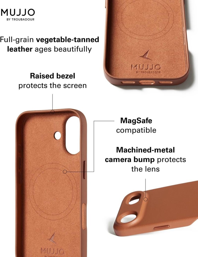 موجو جراب آيفون  جلدي - بني مع شحن لاسلكي مغناطيسي - Image 3