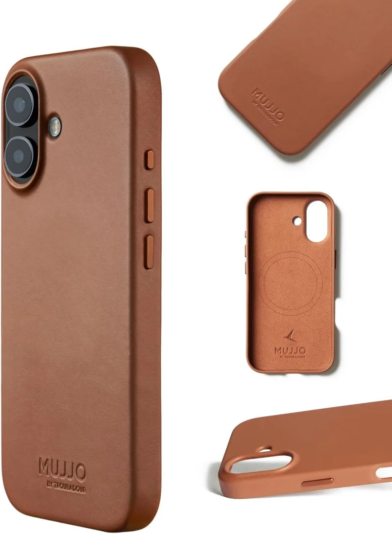 Mujjo Iphone 17 Leather Case - Tan With Magnetic Wireless Charging Crafted From Premium Leather, This Luxurious Case Combines Elegance And Durability, Providing A Sleek, Sophisticated Look While Offering Superior Protection.