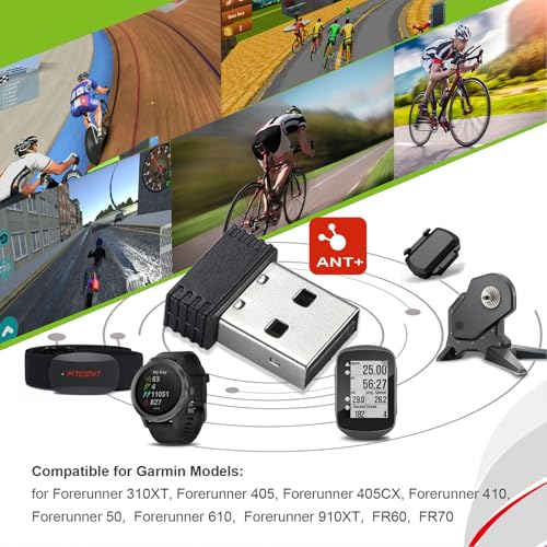 Fitcent دونجل فيتسنت ANT لجهاز زويفت جارمين فوررونر للدراجات واللياقة البدنية، جهاز استقبال دونجل USB ANT+ للواهو، سونتو، تاك إكس، بيكول، سايكل أوبس، ترينر رود - Image 5