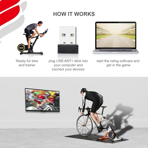 Fitcent دونجل فيتسنت ANT لجهاز زويفت جارمين فوررونر للدراجات واللياقة البدنية، جهاز استقبال دونجل USB ANT+ للواهو، سونتو، تاك إكس، بيكول، سايكل أوبس، ترينر رود - Image 4