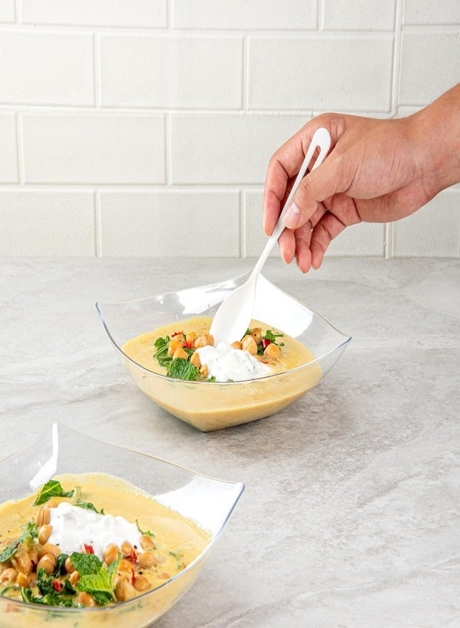 Restaurantware-Moderna 32 Ounce Fancy Plastic Bowls, 10 Square Disposable Salad Bowls - Durable, Heavy-duty, Clear Plastic Bowl, For Warm And Cold Foods - Image 4