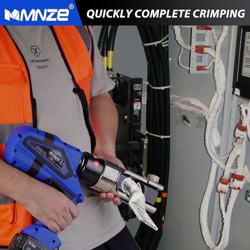 MMNZE Electric Hydraulic Cable Lug Crimper Pliers Rechargeable Crimping Tool Electrical Terminal Cable Wire Fiber Crimper Tool Kit with 15 Dies (MZ-MKZ-630) - Image 3