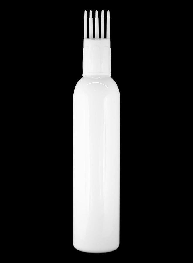 MeeTo Root Comb Applicator Empty Cylindrical Bottle for Hair Oil, Shampoo, Medicine & Dye - White Ounce Bottle With Brush, PC1 - Image 1