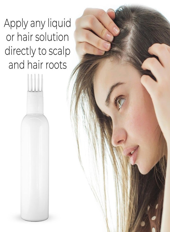 MeeTo Root Comb Applicator Empty Cylindrical Bottle for Hair Oil, Shampoo, Medicine & Dye - White Ounce Bottle With Brush, PC1 - Image 5