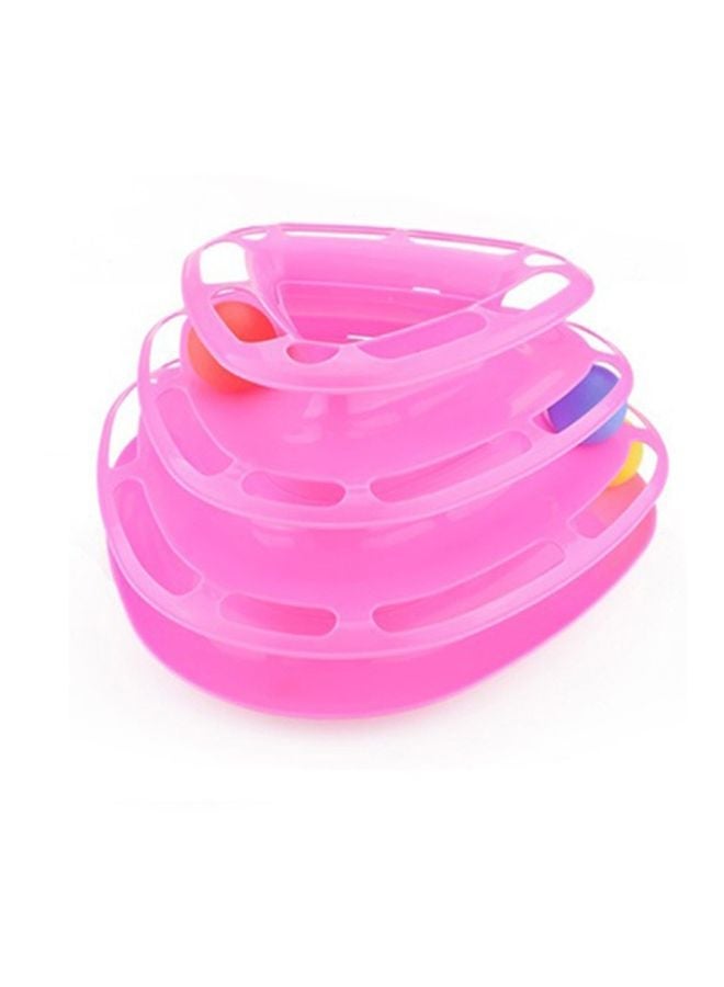 NIBEMINENT Triangle Tower Of Tracks Pet Toy Pink/Red/Yellow 29cm - Image 2