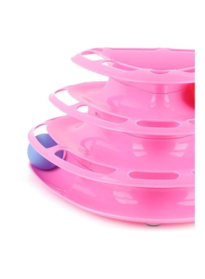 NIBEMINENT Triangle Tower Of Tracks Pet Toy Pink/Red/Yellow 29cm - Image 3