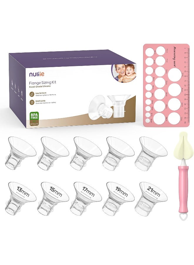 Nuliie 10PCS Flange Inserts 13/15/17/19/21mm for 24mm Flange/Shield of Most Pumps, BPA Free Inserts, Compatible with Momcozy/Spectra/Bellababy/TSRETE/Nuliie Breast Pumps - Image 1