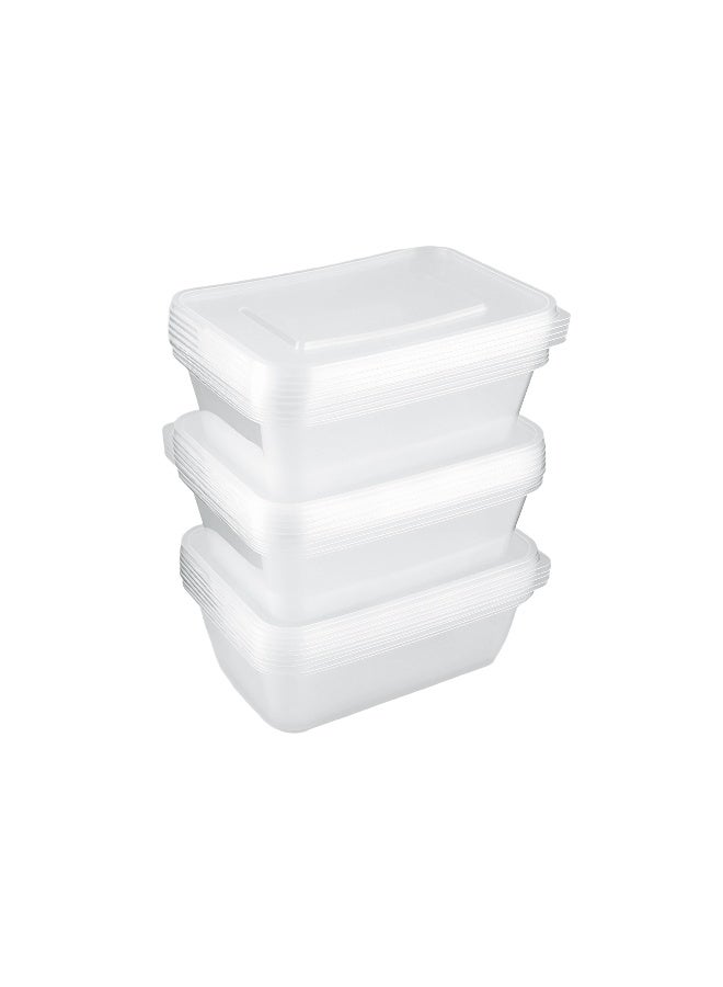 packwell حاوية ميكروويف مستطيلة 650 مل مع غطاء 5 قطع × 3 عبوة 15 قطعة - Image 2