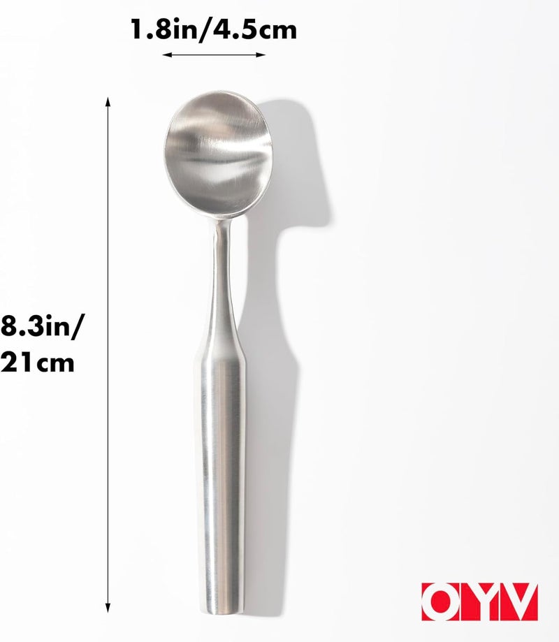 OYV Stainless Steel Ice Cream Scoop, Ergonomically Designed Handle for Comfort, Heavy Duty Ice Cream Scooper, One-Piece Design Ice Cream Scoops, Dishwasher Safe. - Image 5
