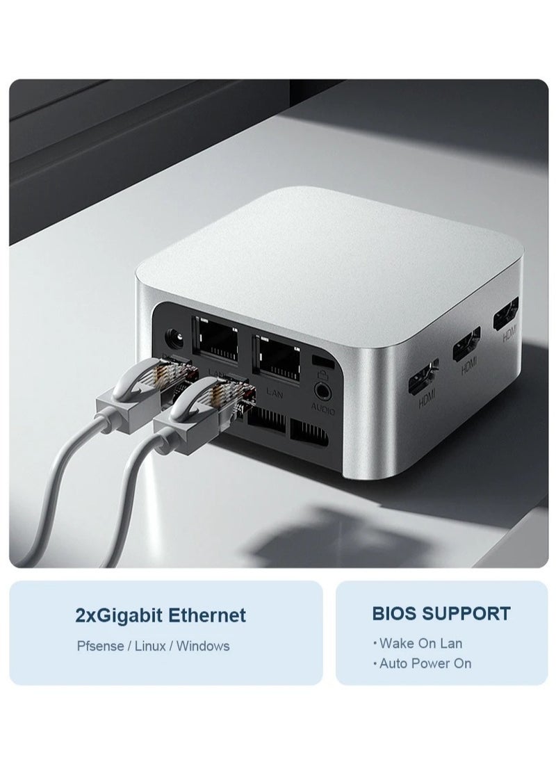 AROAQ T8Plus Mini Host Dual Gigabit Network Port N100N5095 Office Game 4K Portable MiniPC Computer  - Image 4
