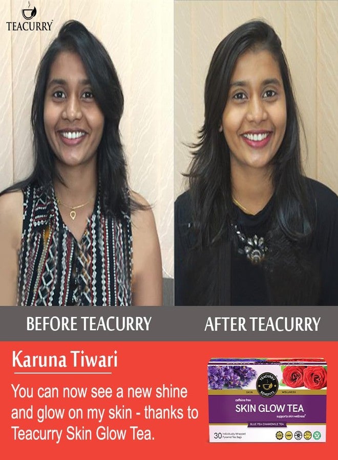 TEACURRY Skin Glow Tea Box (3 Months Pack, 90 Tea Bags) - Helps in Hydration, Skin Nourishment, Detoxification - Tea for Skin Glow - Skin Glow Tea - Image 2