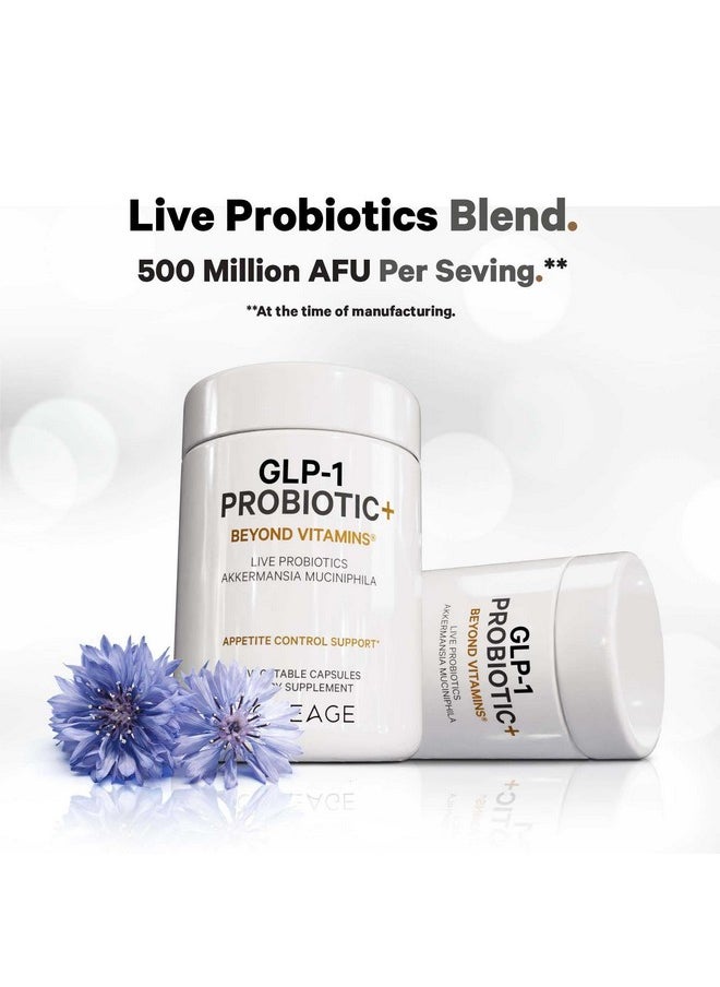 كوديدج Codeage GLP-1 Probiotic+ - مكمل بروبيوتيك حي من أكيرمانسيا، كلوستريديوم، بيفيدوباكتيريوم، شيكوري إنولين بروبيوتيك، بريبايوتيك وبوستبايوتيك - 500 مليون وحدة ضخ، إمداد لمدة 3 أشهر - 90 كبسولة  - Image 3