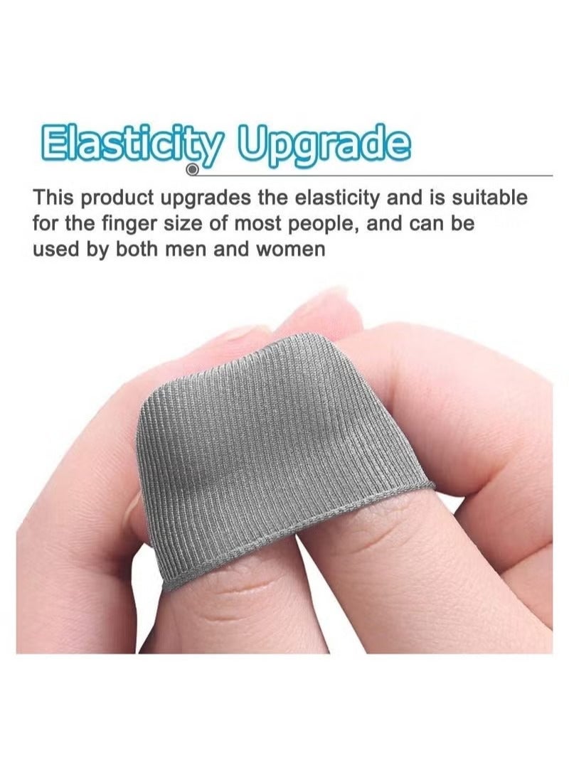 PUBG Mobile Game Finger Sleeve Sets, Sterling Silver Fiber, Anti-Sweat Breathable Full Touch Screen Sensitive Shoot Aim Joysticks Finger Set, Rules of Survival (5 Pack, Gray) - Image 3