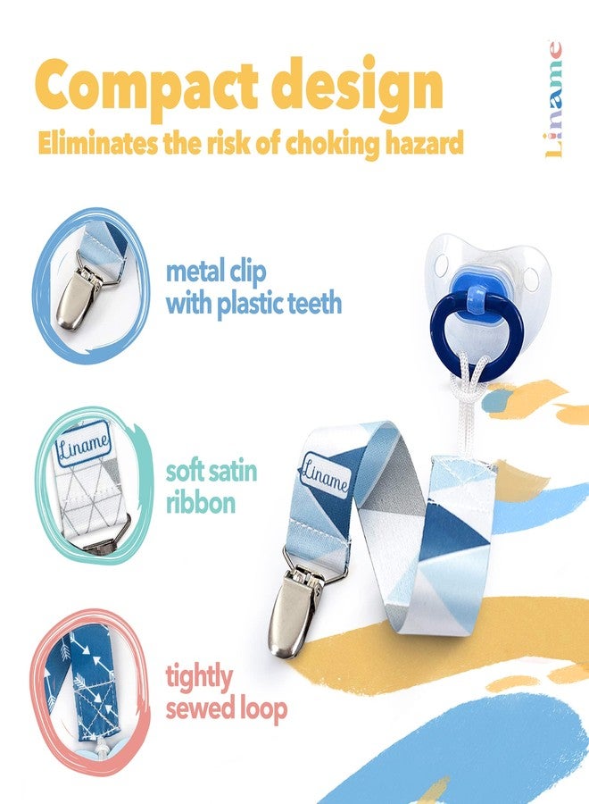 Liname Neutral Pacifier Clip with Teething Toy - 4 Pack Pacifier Clips for Boys & Girls - Binky Holder Soothie Paci Clip Binkie Clip - Unisex Pacifer Clip Baby Pacifier Clip and Pacifier Holder (Blue) - Image 3
