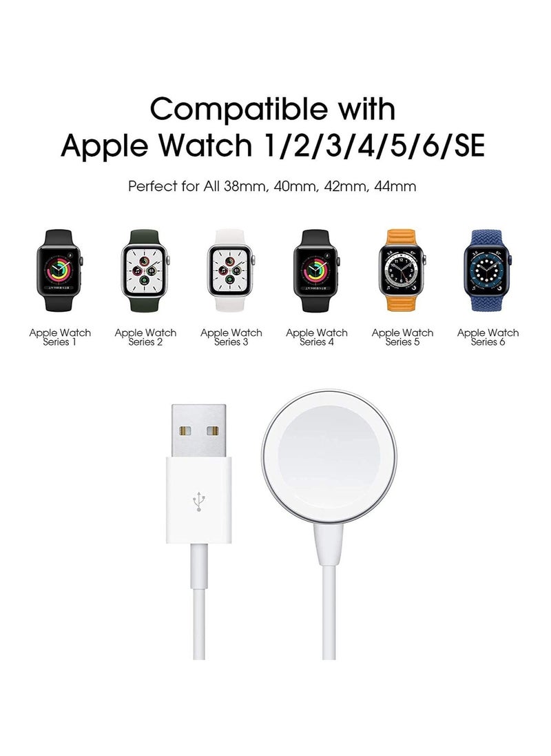 ELTRAZONE HRXFor iWatch Charger Wireless Smart Watch Magnetic Charging Cable, [MFi Certified] Wireless Charging Pad Cord For Apple Watch Series 6/SE/5/4/3/2/1 Compatible Size 44mm/42mm/40mm/38mm - White  - Image 2