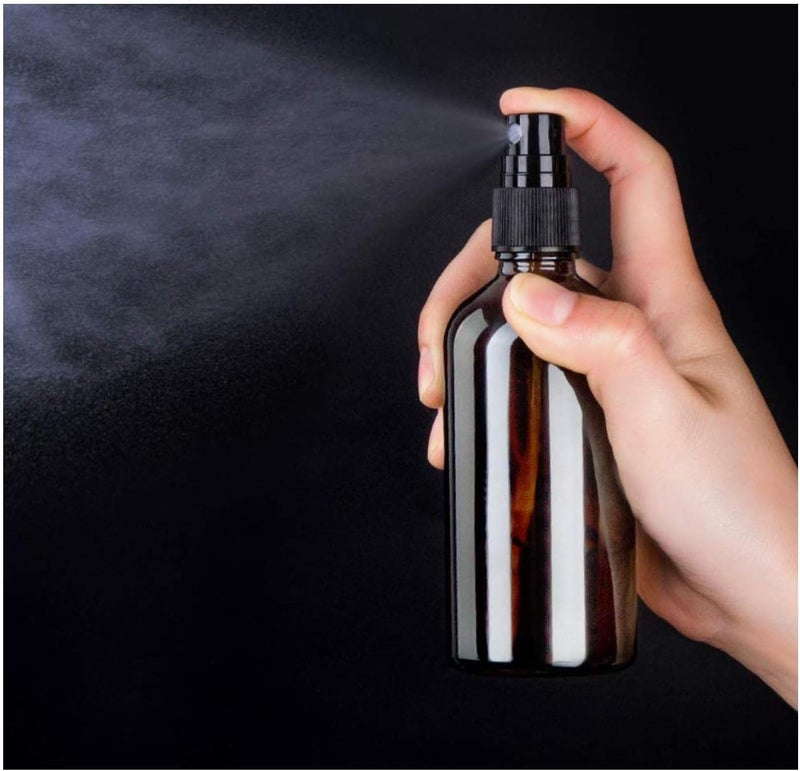 FUFU Glass Spray Bottles for Oil, Hair, Plants Water Empty Fine Mist and Refillable Mini Travel Size Bottle for Cleaning Solutions, Essential Oil Sprayer and Nozzle 6 Pack (50ml) - Image 2
