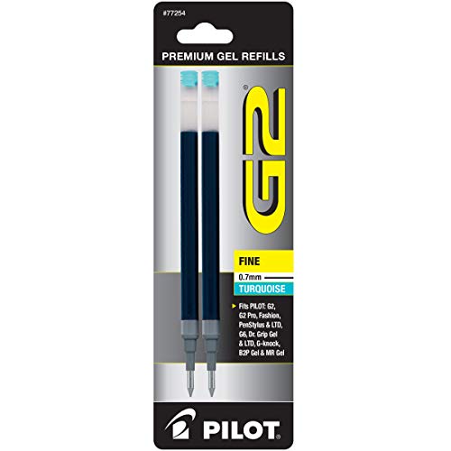 Pilot, G2 Gel Ink Refills, Fine Point 0.7 mm, Turquoise, Pack of 2 - Image 4