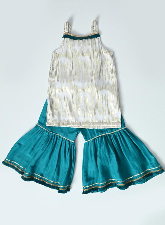 BELLA MODA Bella Moda Printed Strappy Ethnic Top and Pants Set  - Image 4