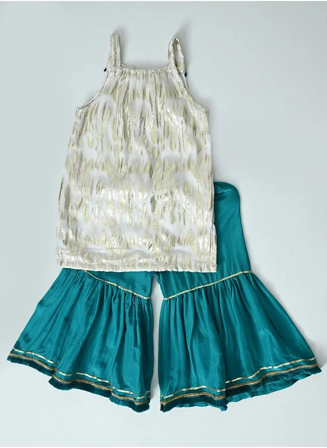 بيلا مودا Bella Moda Printed Strappy Ethnic Top and Pants Set