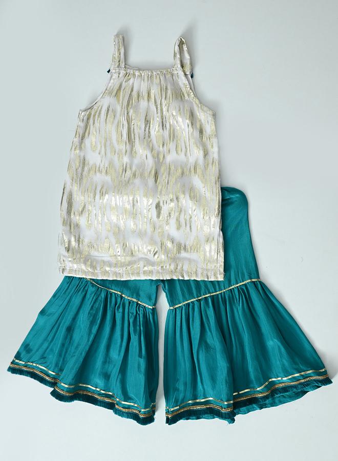 BELLA MODA Bella Moda Printed Strappy Ethnic Top and Pants Set  - Image 2