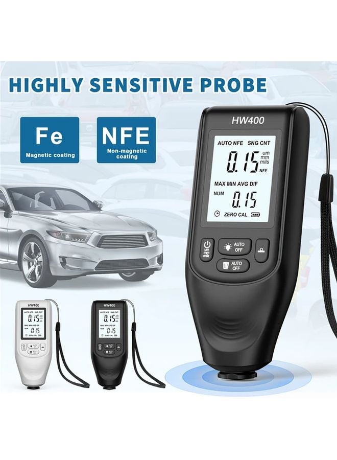 White Digital Coating Thickness Gauge High Precision 0 2000um Dual Fe NFe Probes - Image 2
