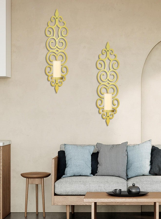 OYEFLY DIY Metal Candle Sconces Wall Decor, Wall Mounted Candle Holder (Gold) - Image 5