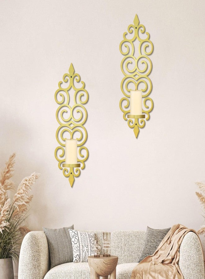 OYEFLY DIY Metal Candle Sconces Wall Decor, Wall Mounted Candle Holder (Gold) - Image 4
