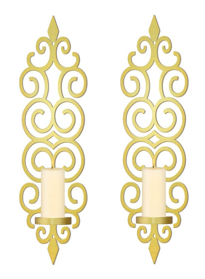 OYEFLY DIY Metal Candle Sconces Wall Decor, Wall Mounted Candle Holder (Gold) - Image 1