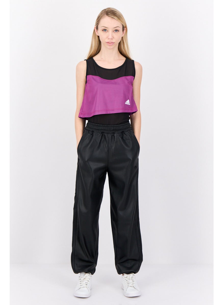 Adidas Women Two-Tone Sleeveless Bodysuit, Black  - Image 4