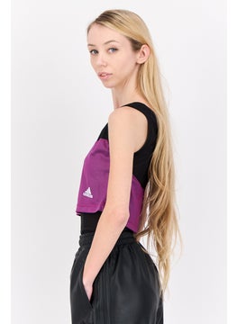 Adidas Women Two-Tone Sleeveless Bodysuit, Black  - Image 2