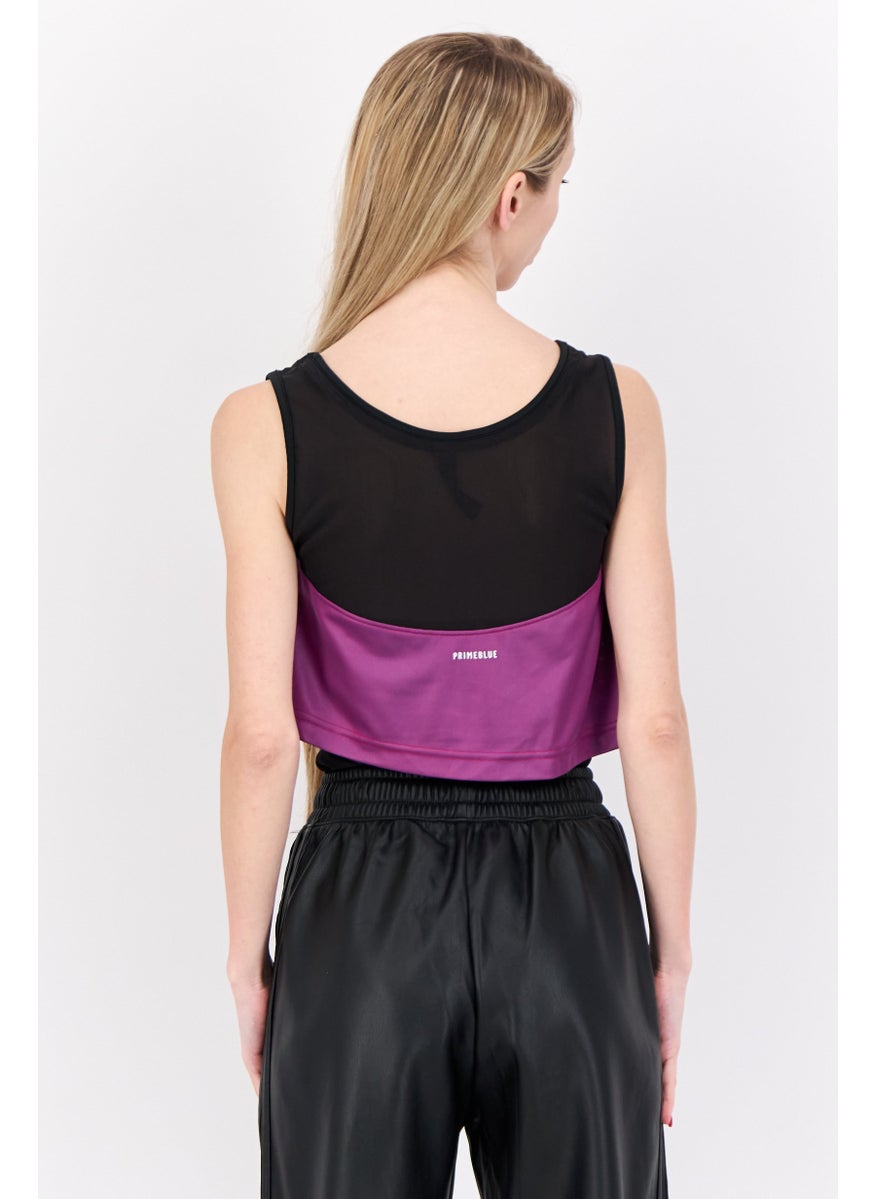 Adidas Women Two-Tone Sleeveless Bodysuit, Black  - Image 3
