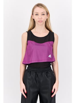 Adidas Women Two-Tone Sleeveless Bodysuit, Black  - Image 1