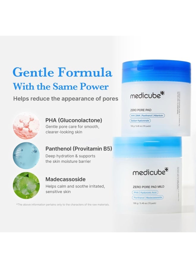 medicube Zero Pore Pads Mild 2.0 - Gentle Calming Toner Pads for Exfoliation, Minimizing Pores, and Blackhead Removal with PHA  |155g - Image 4