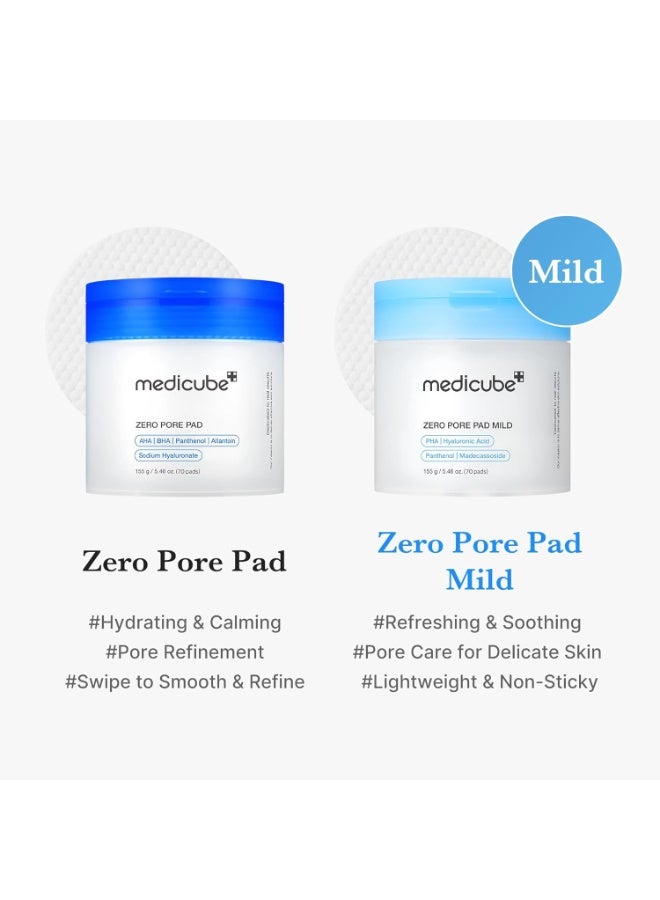 medicube Zero Pore Pads Mild 2.0 - Gentle Calming Toner Pads for Exfoliation, Minimizing Pores, and Blackhead Removal with PHA  |155g - Image 3